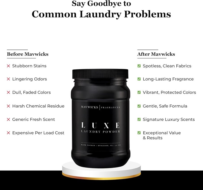 Mavwicks - Luxury Laundry Detergent Powder (Luxe) 32 Oz – Concentrated for Tough Stains and Odors, For All Washing machine types – Gentle on Fabrics - Image 3